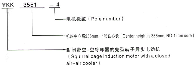 YKK系列(H355-1000)高压YKS3554-2/315KW三相异步电机西安泰富西玛电机型号说明